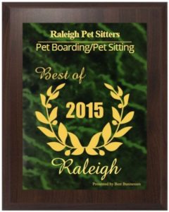 Raleigh Pet Sitters 2015 Best of Raleigh Award
